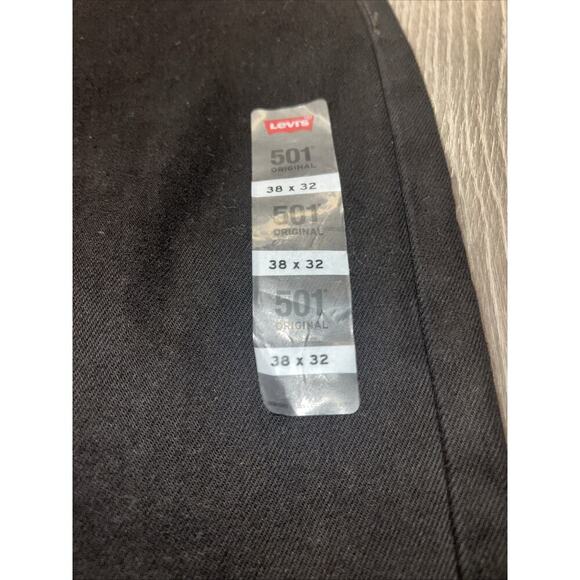 Levis 501 Button Fly Jeans 38x32 Black New W/ Tags Mens Authentic Original - Picture 2 of 8